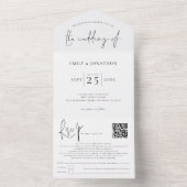 スクリプモダント白黒または任意の色 オールインワン招待状 (内側)