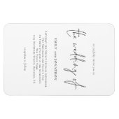 スクリプモダント白黒ウェディング招待磁石 マグネット (横)