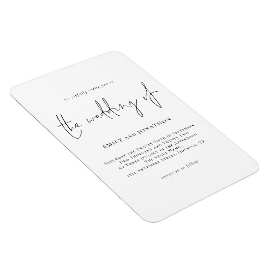 スクリプモダント白黒ウェディング招待磁石 マグネット (右側)