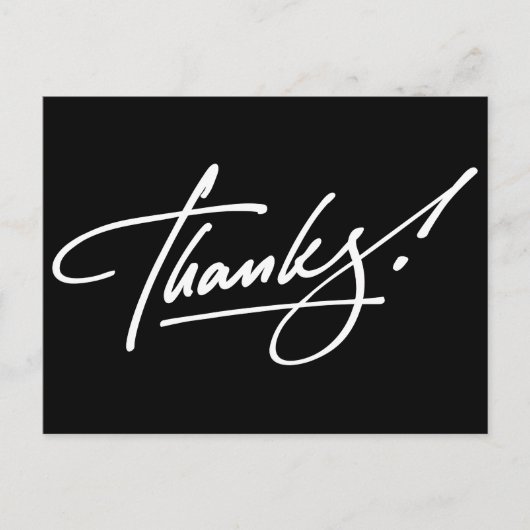 スクリプモダント白黒サンキューカード ポストカード (正面)