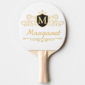 スクリプモダント白黒パーソナライズされた 卓球ラケット (正面)