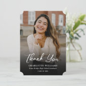 スクリプモダント白黒フォト卒業 サンキューカード (スタンド正面)