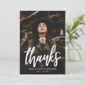 スクリプモダント白黒フォト卒業 サンキューカード (スタンド正面)