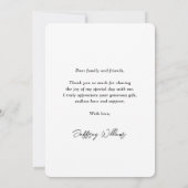 スクリプモダント白黒フォト卒業 サンキューカード (裏面)