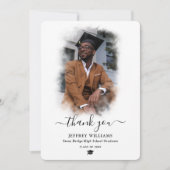 スクリプモダント白黒フォト卒業 サンキューカード (正面)