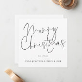 スクリプモダント白黒メリークリスマス ノートカード (正面/裏面インサイチュ)