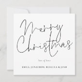 スクリプモダント白黒メリークリスマス ノートカード (正面)