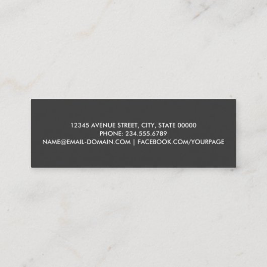 スクリプモダント白黒最小主義QRコード スキニー名刺 (裏面)