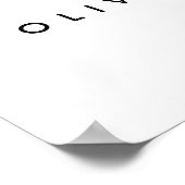 スクリプモダント白黒結婚のウェルカムサイン ポスター (角)