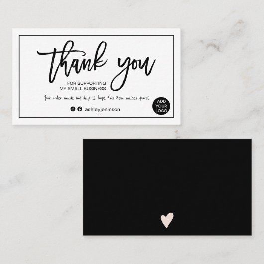 スクリプモダント白黒順感謝してい序 名刺 (正面/裏面)