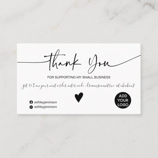 スクリプモダント白黒順感謝してい序 名刺 (正面)