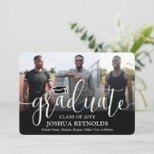 スクリプモダント白黒4写真卒業 案内状 (スタンド正面)