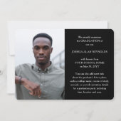 スクリプモダント白黒4写真卒業 案内状 (裏面)