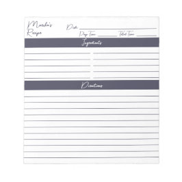 スクリプモダント石板グレーパーソナライズされたレシピ ノートパッド