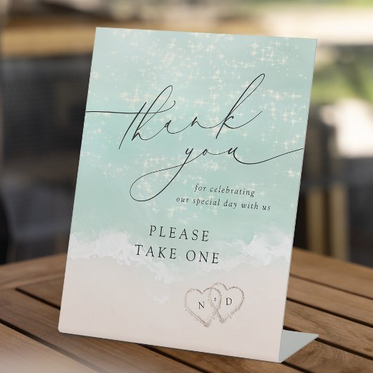 スクリプモダント砂ハートビーチシグネチャードリンク 台座サイン