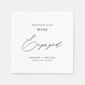 スクリプモダント私たちは婚約した婚約パーティ スタンダードカクテルナプキン (正面)