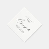 スクリプモダント私たちは婚約した婚約パーティ スタンダードカクテルナプキン (角)