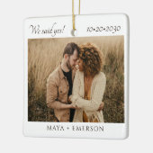 スクリプモダント素朴婚約写真 セラミックオーナメント (左)