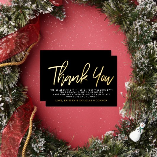 スクリプモダント結婚に感謝実在! 箔招待状 (インサイチュ)