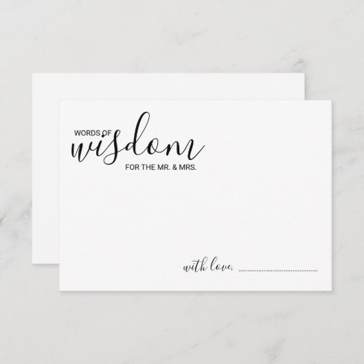 スクリプモダント結婚のアドバイスとウィッシュカード アドバイスカード (正面/裏面)