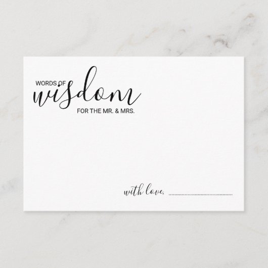 スクリプモダント結婚のアドバイスとウィッシュカード アドバイスカード (正面)
