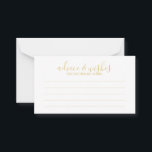 スクリプモダント結婚のアドバイスと希望 アドバイスカード<br><div class="desc">Script モダン White and金ゴールドのアドバイスとウィッシュカー結婚ド金ゴールド書のスタイルのスタイルに詳細とsans serifのタイトルを特集モダン。注意：箔の詳細はアートワークでシミュレートされる。この製品の製造に実際の箔は使用されない。</div>