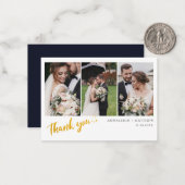 スクリプモダント結婚のカップルの写真ありがとう ノートカード (正面/裏面インサイチュ)