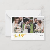 スクリプモダント結婚のカップルの写真ありがとう ノートカード (正面)