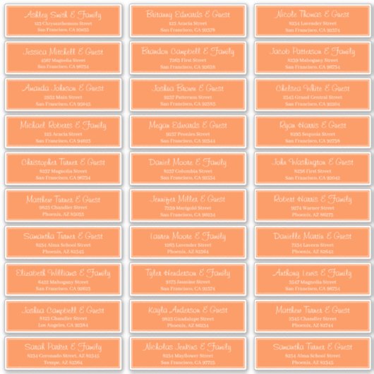 スクリプモダント結婚のゲスト名アドレス シール (正面)