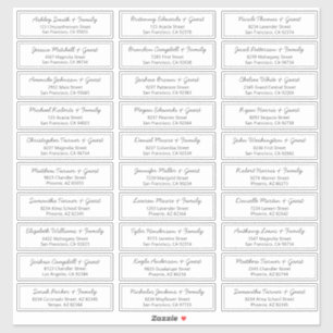 スクリプモダント結婚のゲスト名アドレス シール