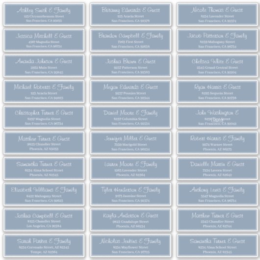 スクリプモダント結婚のゲスト名アドレス シール (正面)