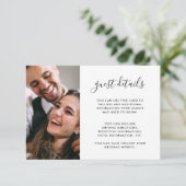 スクリプモダント結婚のゲスト詳細フォトブラック エンクロージャーカード (スタンド正面)