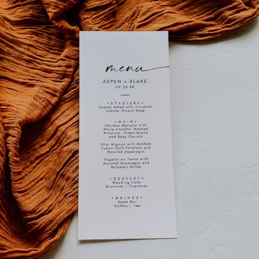 スクリプモダント結婚のディナーメニュー メニュー