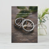 スクリプモダント結婚のリングや輪招待状 招待状 (スタンド正面)