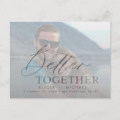 スクリプモダント結婚の写真は日付を保存 案内ポストカード (正面)