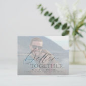 スクリプモダント結婚の写真は日付を保存 案内ポストカード (スタンド正面)