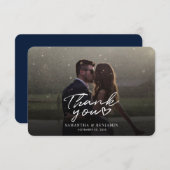 スクリプモダント結婚の写真サンキューカード サンキューカード (正面/裏面)