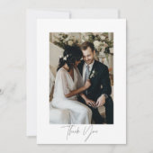 スクリプモダント結婚の写真サンキューカード サンキューカード (正面)