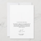 スクリプモダント結婚の写真サンキューカード サンキューカード (裏面)