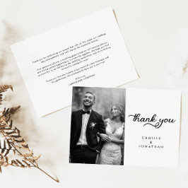 スクリプモダント結婚の写真サンキューカード サンキューカード