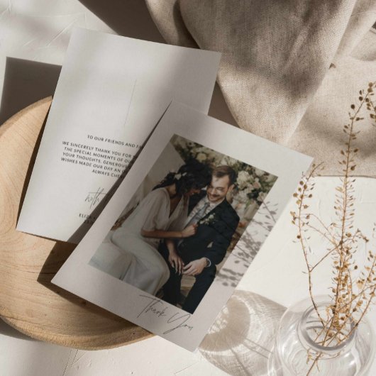 スクリプモダント結婚の写真サンキューカード サンキューカード