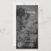 スクリプモダント結婚の写真サンキューカードQRコード サンキューカード (正面)