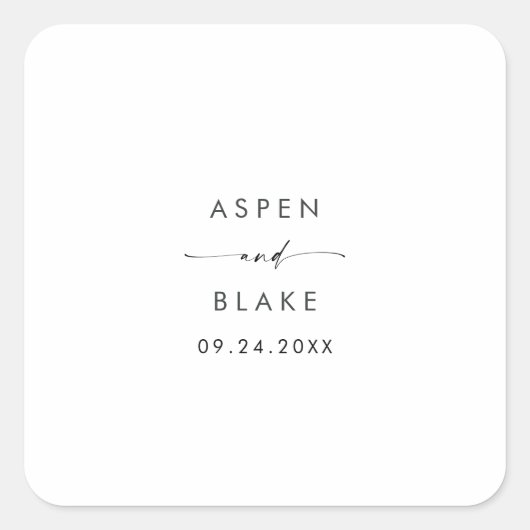 スクリプモダント結婚の封筒用シール スクエアシール (正面)