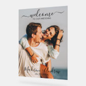 スクリプモダント結婚の歓迎 アクリルサイン (傾斜)