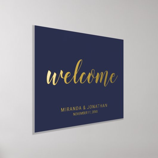 スクリプモダント結婚の海軍と金ゴールド 箔ポスター (レイダウン)