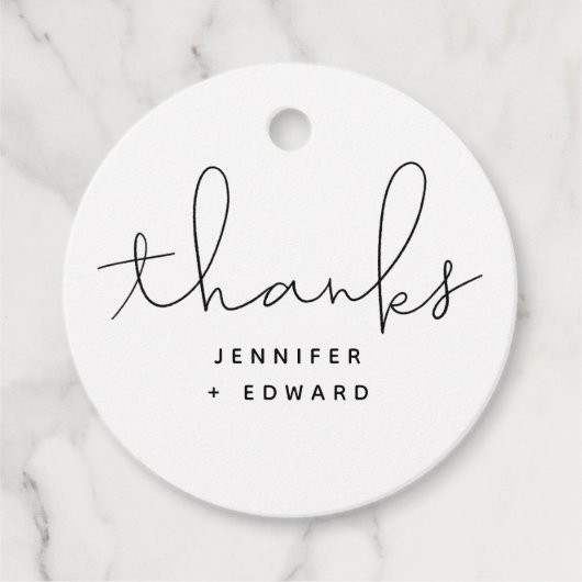 スクリプモダント結婚の白黒 フェイバータグ (正面)