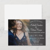 スクリプモダント結婚の色あせた写真 招待状 (正面/裏面)