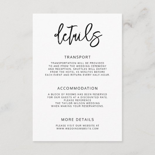 スクリプモダント結婚の詳細 エンクロージャーカード (正面)