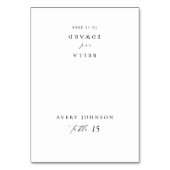 スクリプモダント結婚の護衛カード テーブルナンバー (正面)