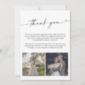 スクリプモダント結婚の2枚の写真サンキューカード サンキューカード (正面)